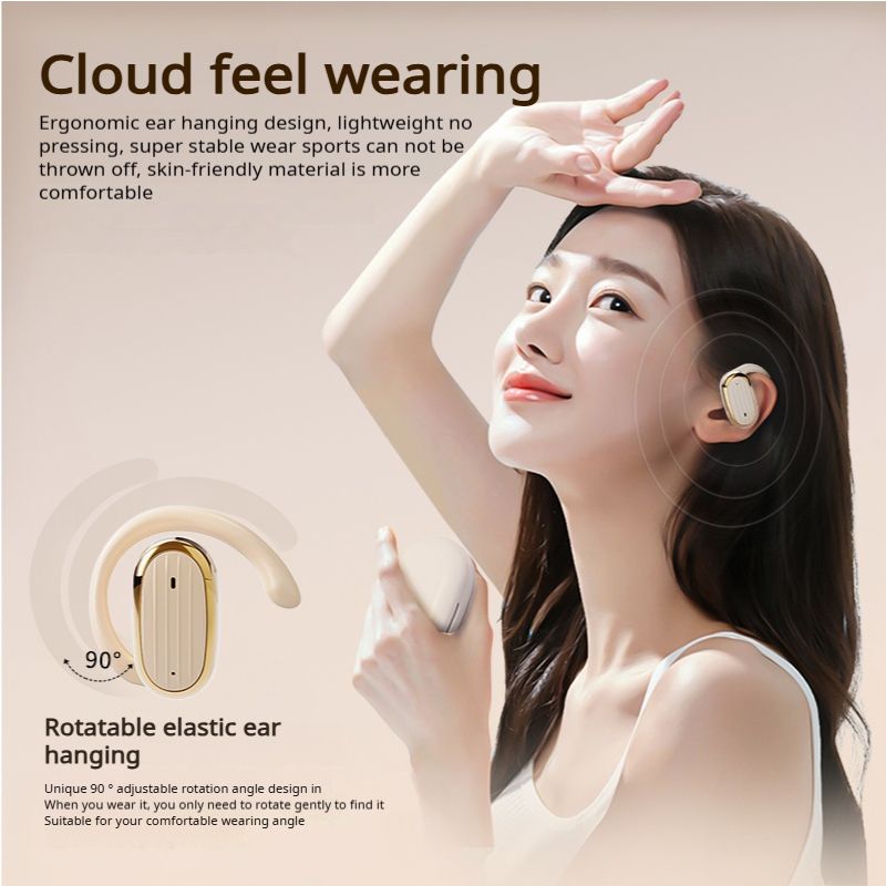 Aloking Hanging Ear Bluetooth wireless Earphone OWS Not in ear Noise Cancelling Bluetooth Headset Earpods Music Sport Earphone Gaming Earpods Wireless Headphones with Mic HiFi Stereo Wireless Earbuds