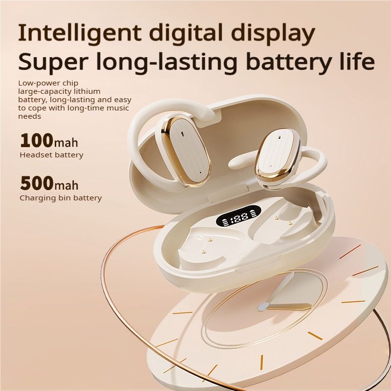 Aloking Hanging Ear Bluetooth wireless Earphone OWS Not in ear Noise Cancelling Bluetooth Headset Earpods Music Sport Earphone Gaming Earpods Wireless Headphones with Mic HiFi Stereo Wireless Earbuds