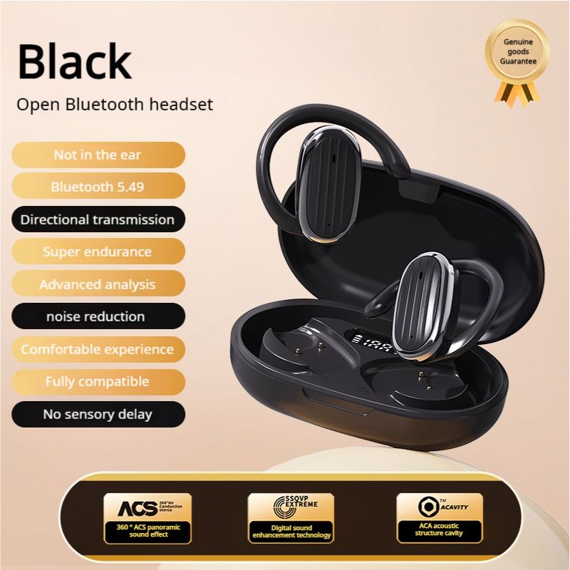Aloking Hanging Ear Bluetooth wireless Earphone OWS Not in ear Noise Cancelling Bluetooth Headset Earpods Music Sport Earphone Gaming Earpods Wireless Headphones with Mic HiFi Stereo Wireless Earbuds