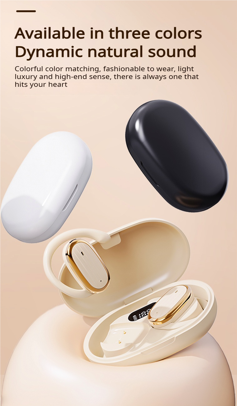 Aloking Hanging Ear Bluetooth wireless Earphone OWS Not in ear Noise Cancelling Bluetooth Headset Earpods Music Sport Earphone Gaming Earpods Wireless Headphones with Mic HiFi Stereo Wireless Earbuds