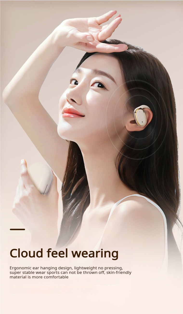Aloking Hanging Ear Bluetooth wireless Earphone OWS Not in ear Noise Cancelling Bluetooth Headset Earpods Music Sport Earphone Gaming Earpods Wireless Headphones with Mic HiFi Stereo Wireless Earbuds