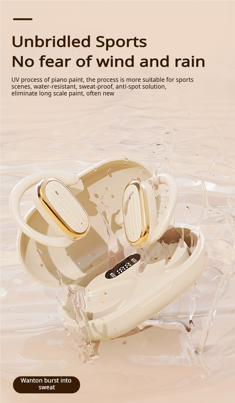 Aloking Hanging Ear Bluetooth wireless Earphone OWS Not in ear Noise Cancelling Bluetooth Headset Earpods Music Sport Earphone Gaming Earpods Wireless Headphones with Mic HiFi Stereo Wireless Earbuds