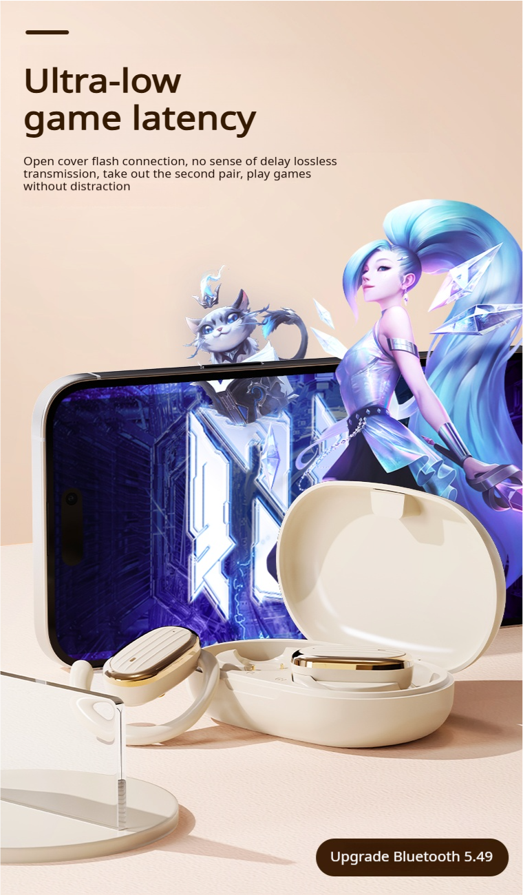 Aloking Hanging Ear Bluetooth wireless Earphone OWS Not in ear Noise Cancelling Bluetooth Headset Earpods Music Sport Earphone Gaming Earpods Wireless Headphones with Mic HiFi Stereo Wireless Earbuds