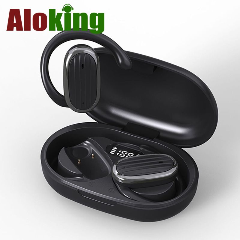 Aloking Hanging Ear Bluetooth wireless Earphone OWS Not in ear Noise Cancelling Bluetooth Headset Earpods Music Sport Earphone Gaming Earpods Wireless Headphones with Mic HiFi Stereo Wireless Earbuds