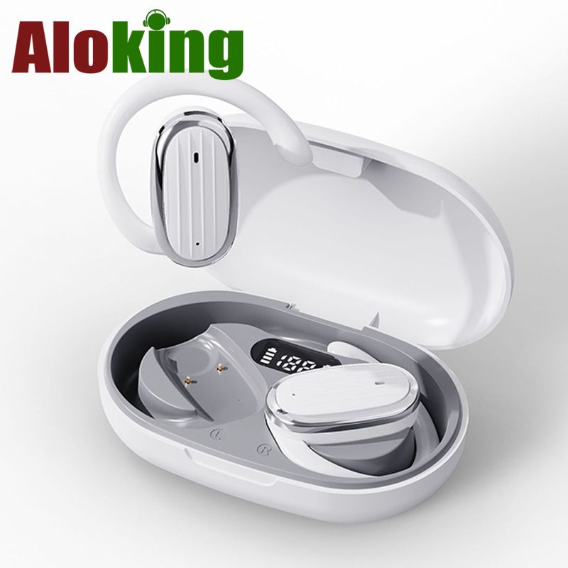 Aloking Hanging Ear Bluetooth wireless Earphone OWS Not in ear Noise Cancelling Bluetooth Headset Earpods Music Sport Earphone Gaming Earpods Wireless Headphones with Mic HiFi Stereo Wireless Earbuds