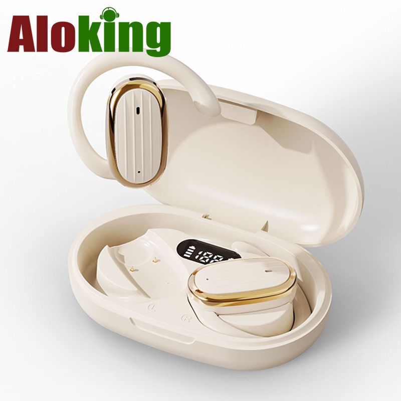 Aloking Hanging Ear Bluetooth wireless Earphone OWS Not in ear Noise Cancelling Bluetooth Headset Earpods Music Sport Earphone Gaming Earpods Wireless Headphones with Mic HiFi Stereo Wireless Earbuds
