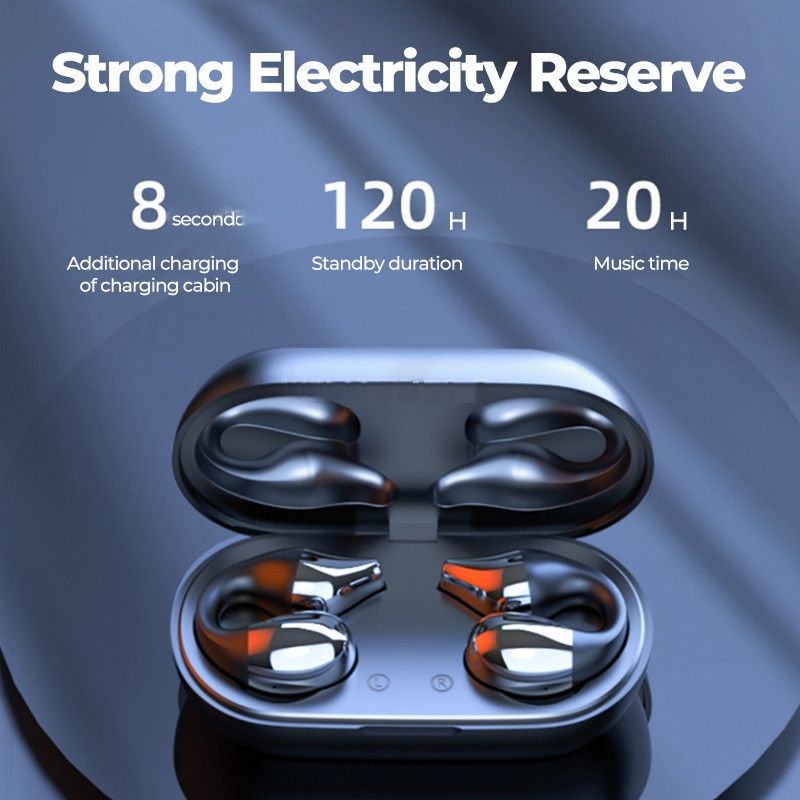 Aloking Wireless Earbuds S03 Bluetooth Headset Clip Type Binaural Stereo Shocking Bass Noise Cancelling Wireless Earphone Bluetooth earphone Waterproof Sports Game earbuds Power Display Earpods buds