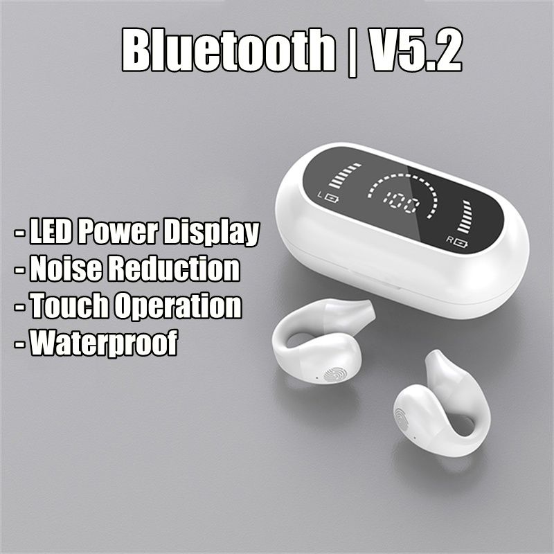 Aloking Wireless Earbuds S03 Bluetooth Headset Clip Type Binaural Stereo Shocking Bass Noise Cancelling Wireless Earphone Bluetooth earphone Waterproof Sports Game earbuds Power Display Earpods buds