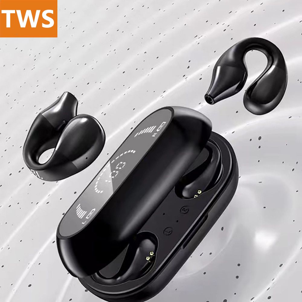 Aloking Wireless Earbuds S03 Bluetooth Headset Clip Type Binaural Stereo Shocking Bass Noise Cancelling Wireless Earphone Bluetooth earphone Waterproof Sports Game earbuds Power Display Earpods buds