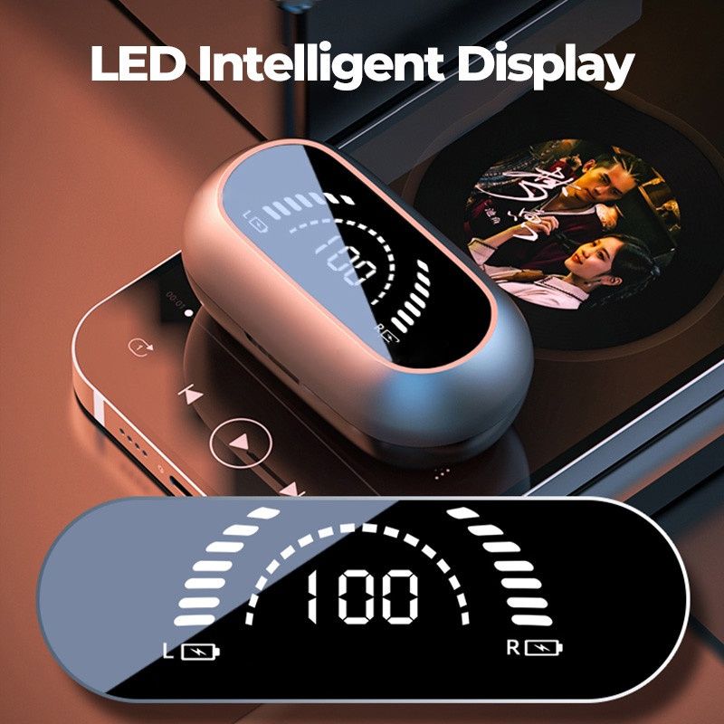 Aloking Wireless Earbuds S03 Bluetooth Headset Clip Type Binaural Stereo Shocking Bass Noise Cancelling Wireless Earphone Bluetooth earphone Waterproof Sports Game earbuds Power Display Earpods buds