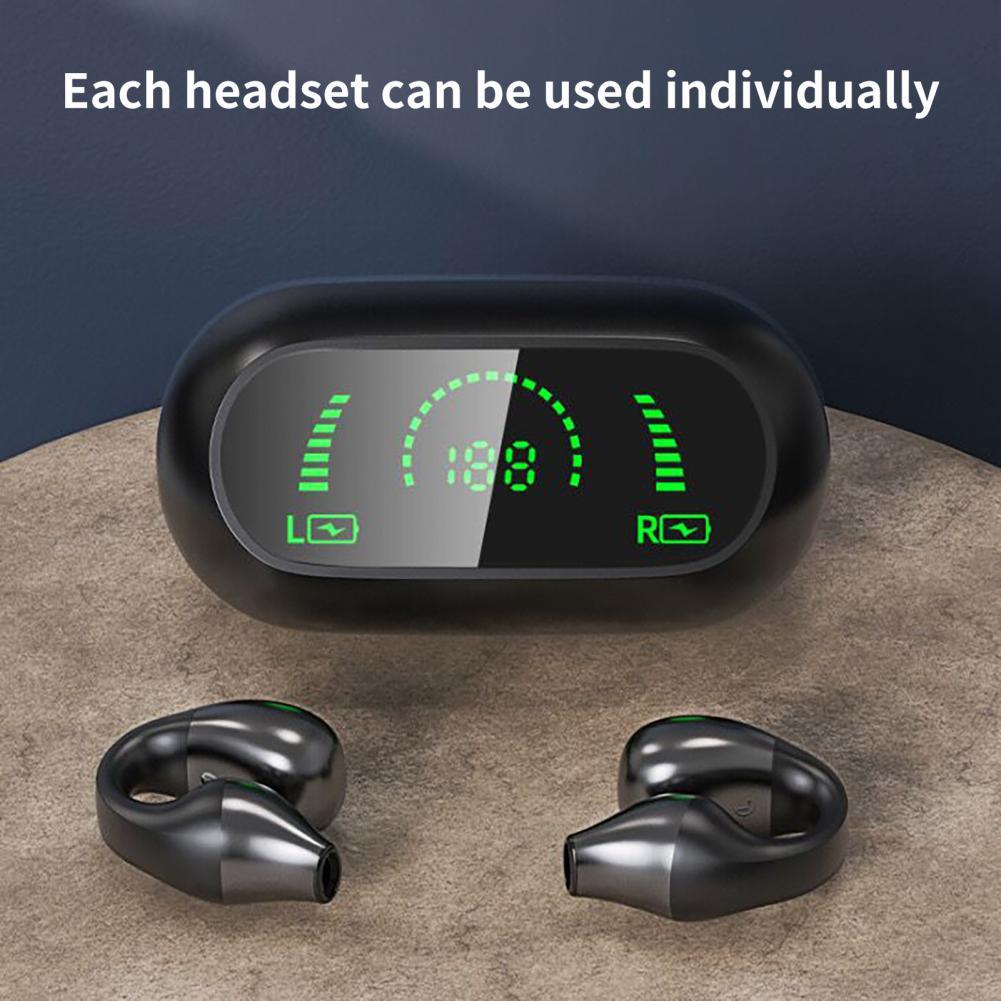 Aloking Wireless Earbuds S03 Bluetooth Headset Clip Type Binaural Stereo Shocking Bass Noise Cancelling Wireless Earphone Bluetooth earphone Waterproof Sports Game earbuds Power Display Earpods buds