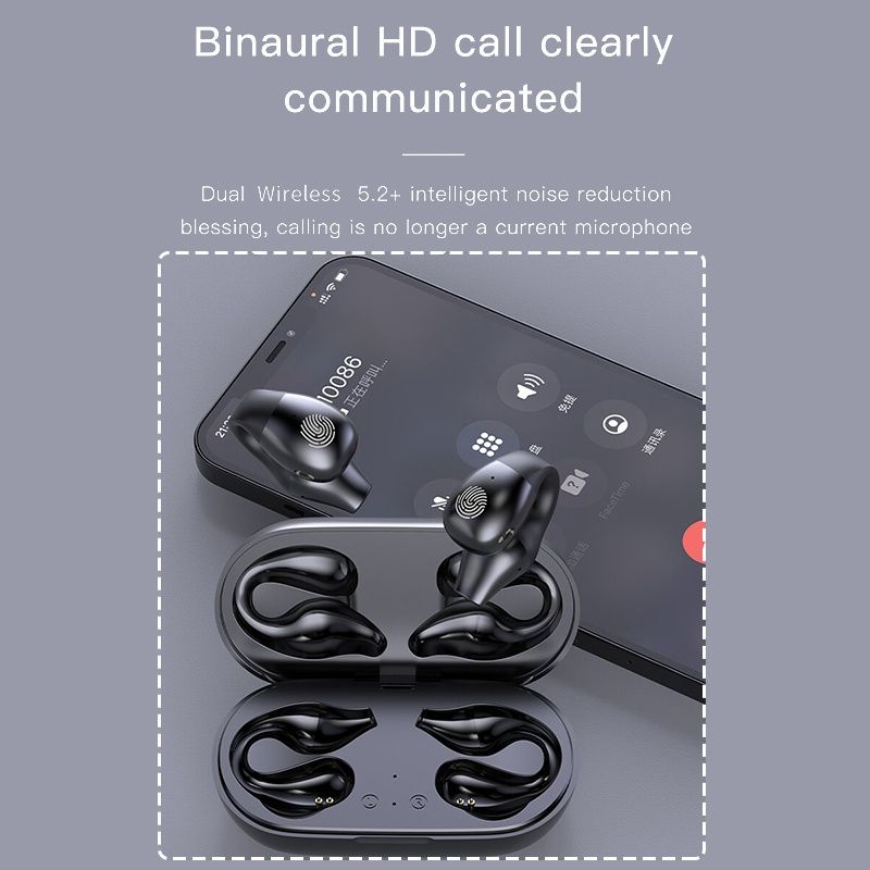 Aloking Wireless Earbuds S03 Bluetooth Headset Clip Type Binaural Stereo Shocking Bass Noise Cancelling Wireless Earphone Bluetooth earphone Waterproof Sports Game earbuds Power Display Earpods buds