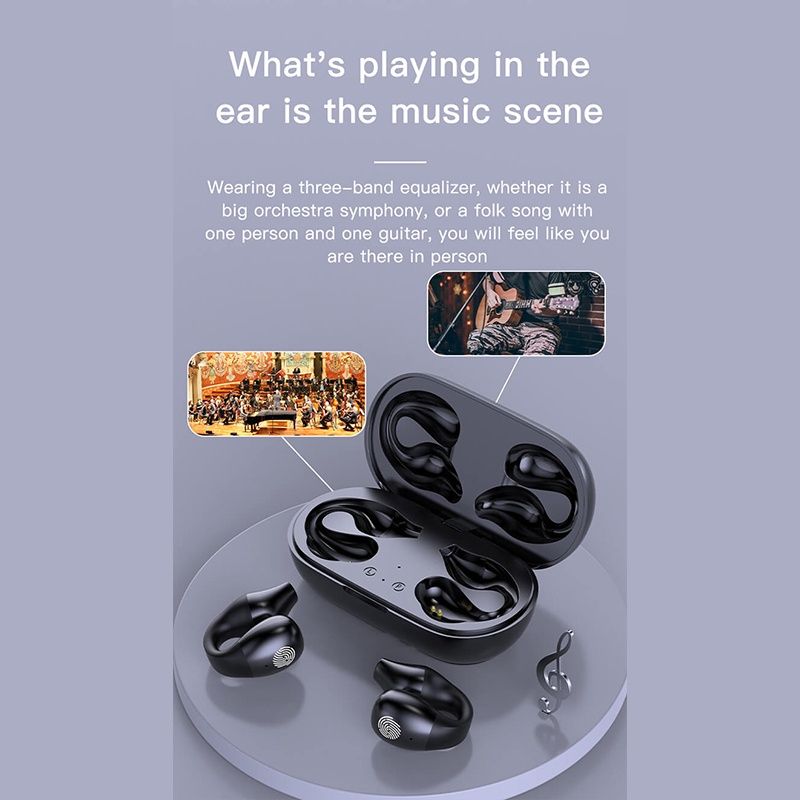 Aloking Wireless Earbuds S03 Bluetooth Headset Clip Type Binaural Stereo Shocking Bass Noise Cancelling Wireless Earphone Bluetooth earphone Waterproof Sports Game earbuds Power Display Earpods buds