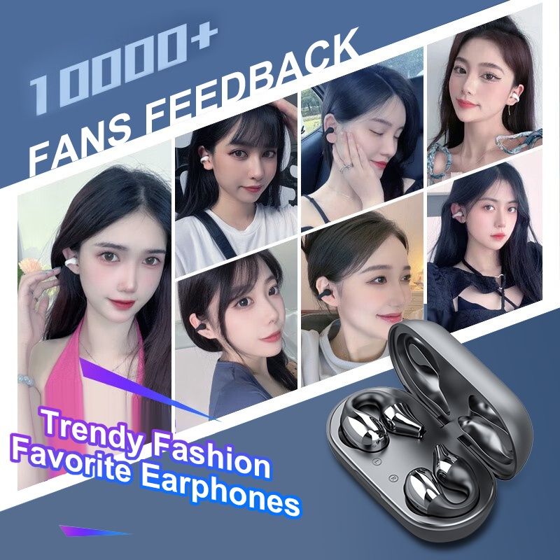 Aloking Wireless Earbuds S03 Bluetooth Headset Clip Type Binaural Stereo Shocking Bass Noise Cancelling Wireless Earphone Bluetooth earphone Waterproof Sports Game earbuds Power Display Earpods buds
