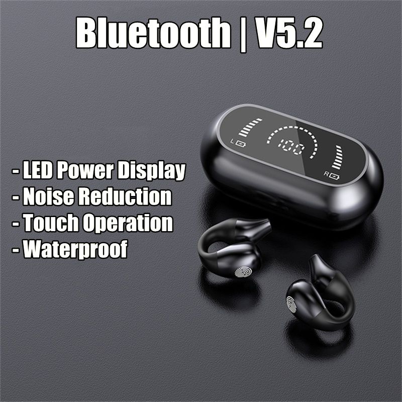 Aloking Wireless Earbuds S03 Bluetooth Headset Clip Type Binaural Stereo Shocking Bass Noise Cancelling Wireless Earphone Bluetooth earphone Waterproof Sports Game earbuds Power Display Earpods buds