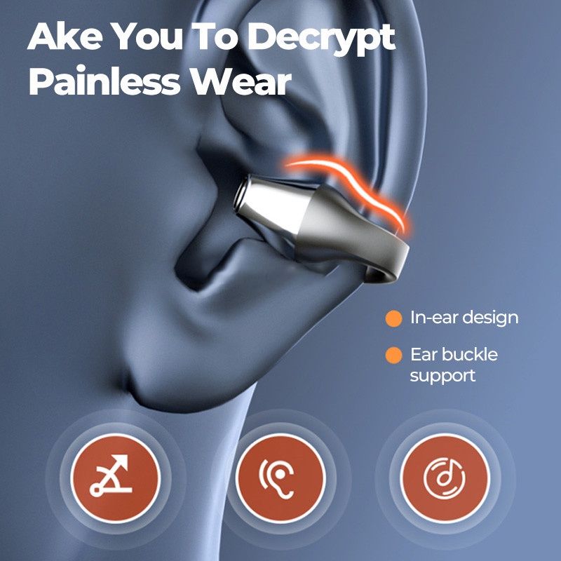 Aloking Wireless Earbuds S03 Bluetooth Headset Clip Type Binaural Stereo Shocking Bass Noise Cancelling Wireless Earphone Bluetooth earphone Waterproof Sports Game earbuds Power Display Earpods buds