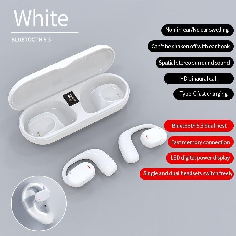 Aloking TWS Wireless Earbuds Bluetooth Earphone Bluetooth 5.3 HIFI Sound quality hanging ear super long endurance noise reduction call IPX6 waterproof Touch Control Headset sports earphone Gaming buds