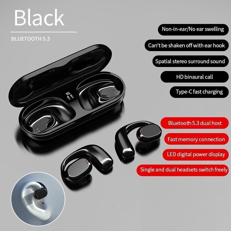 Aloking TWS Wireless Earbuds Bluetooth Earphone Bluetooth 5.3 HIFI Sound quality hanging ear super long endurance noise reduction call IPX6 waterproof Touch Control Headset sports earphone Gaming buds