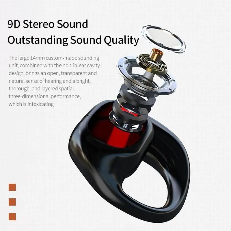Aloking TWS Wireless Earbuds Bluetooth Earphone Bluetooth 5.3 HIFI Sound quality hanging ear super long endurance noise reduction call IPX6 waterproof Touch Control Headset sports earphone Gaming buds