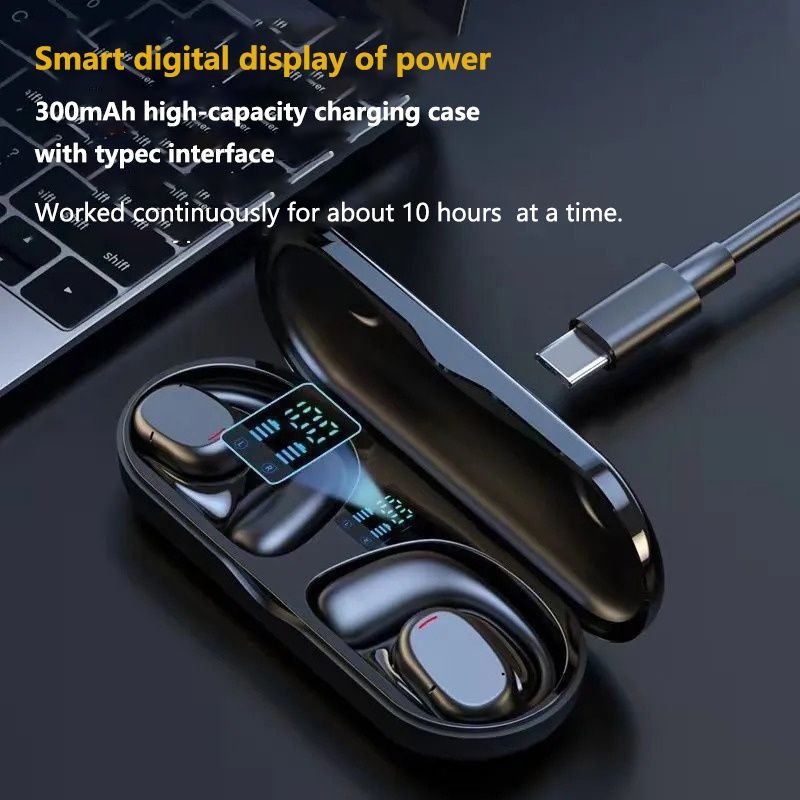 Aloking TWS Wireless Earbuds Bluetooth Earphone Bluetooth 5.3 HIFI Sound quality hanging ear super long endurance noise reduction call IPX6 waterproof Touch Control Headset sports earphone Gaming buds