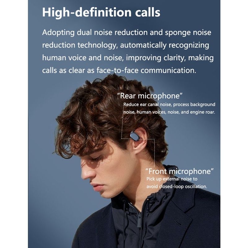 Aloking TWS Wireless Earbuds Bluetooth Earphone Bluetooth 5.3 HIFI Sound quality hanging ear super long endurance noise reduction call IPX6 waterproof Touch Control Headset sports earphone Gaming buds