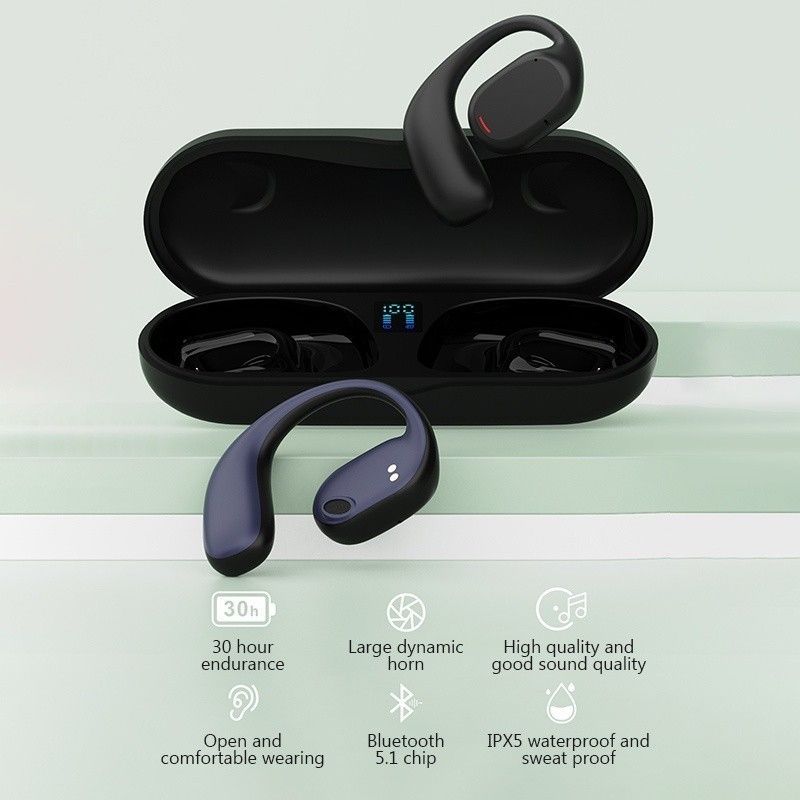 Aloking TWS Wireless Earbuds Bluetooth Earphone Bluetooth 5.3 HIFI Sound quality hanging ear super long endurance noise reduction call IPX6 waterproof Touch Control Headset sports earphone Gaming buds