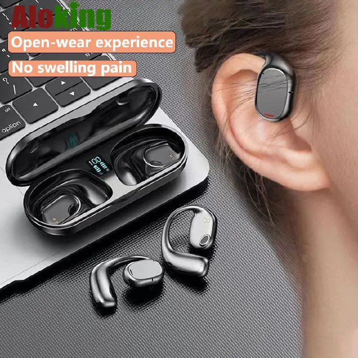 Aloking TWS Wireless Earbuds Bluetooth Earphone Bluetooth 5.3 HIFI Sound quality hanging ear super long endurance noise reduction call IPX6 waterproof Touch Control Headset sports earphone Gaming buds