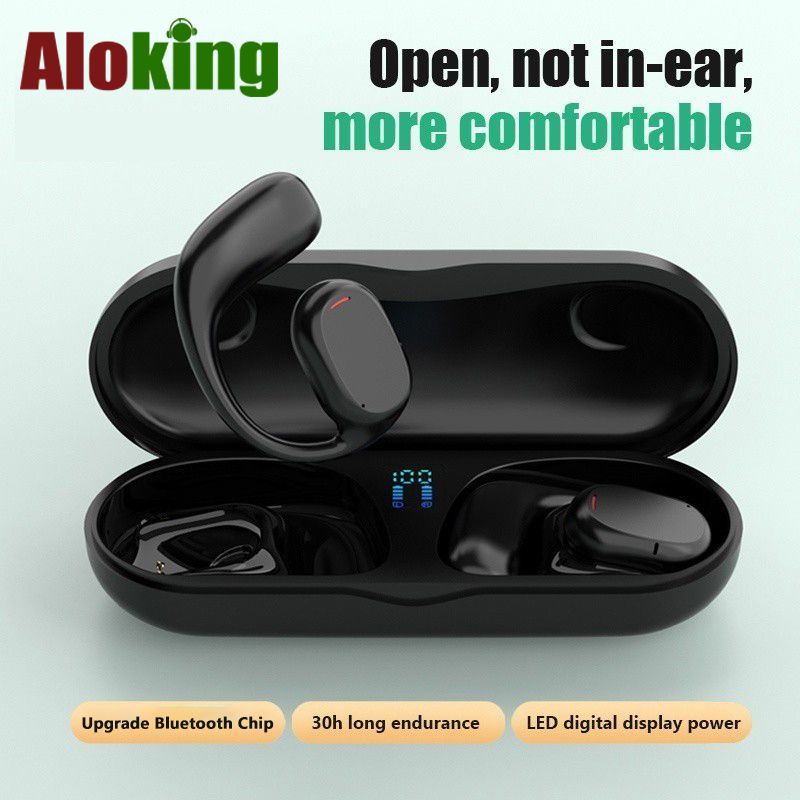 Aloking Hanging ear type Wireless Earphone Bluetooth 5.3 Power display waterproof sports earphone Smart Touch Control HiFi Heavy Bass For Sports Headphones Orginal TWS Gaming Wireless Earbuds Earpods