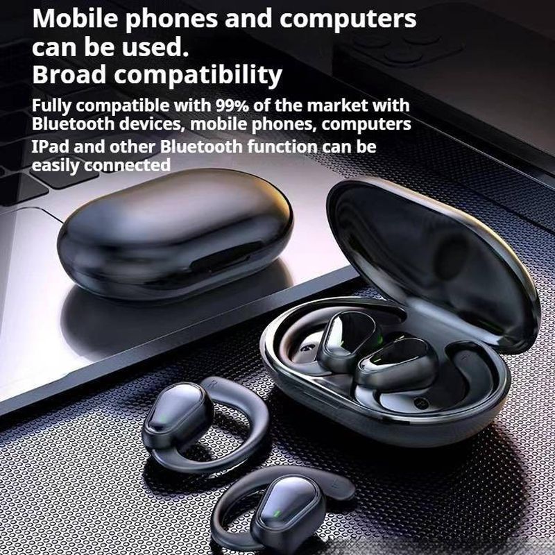 Aloking Wireless Earbuds Pure bass Ear-mounted Bluetooth headset bone conduction non-into-ear OWS open type painless waterproof long battery life wireless Bluetooth headset Bluetooth Earphone Earpods