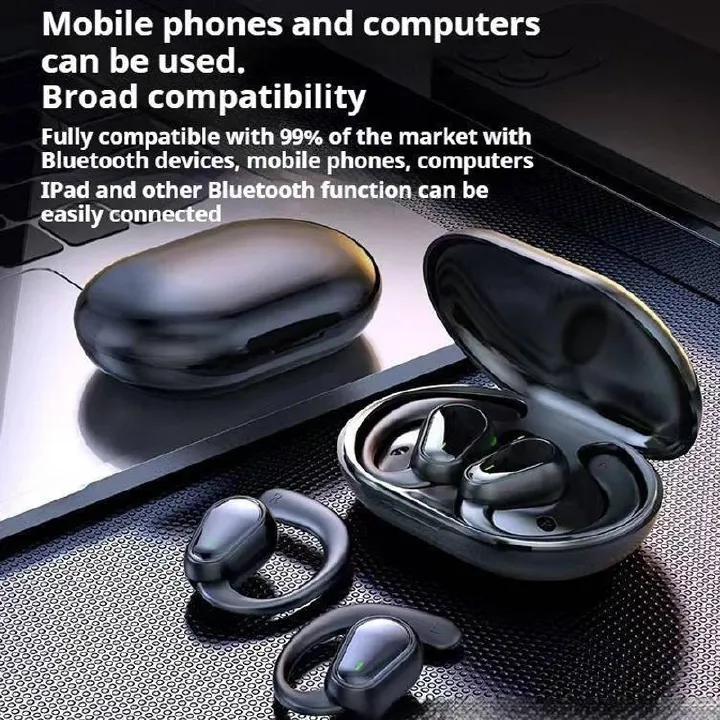 Aloking Wireless Earbuds Pure bass Ear-mounted Bluetooth headset bone conduction non-into-ear OWS open type painless waterproof long battery life wireless Bluetooth headset Bluetooth Earphone Earpods