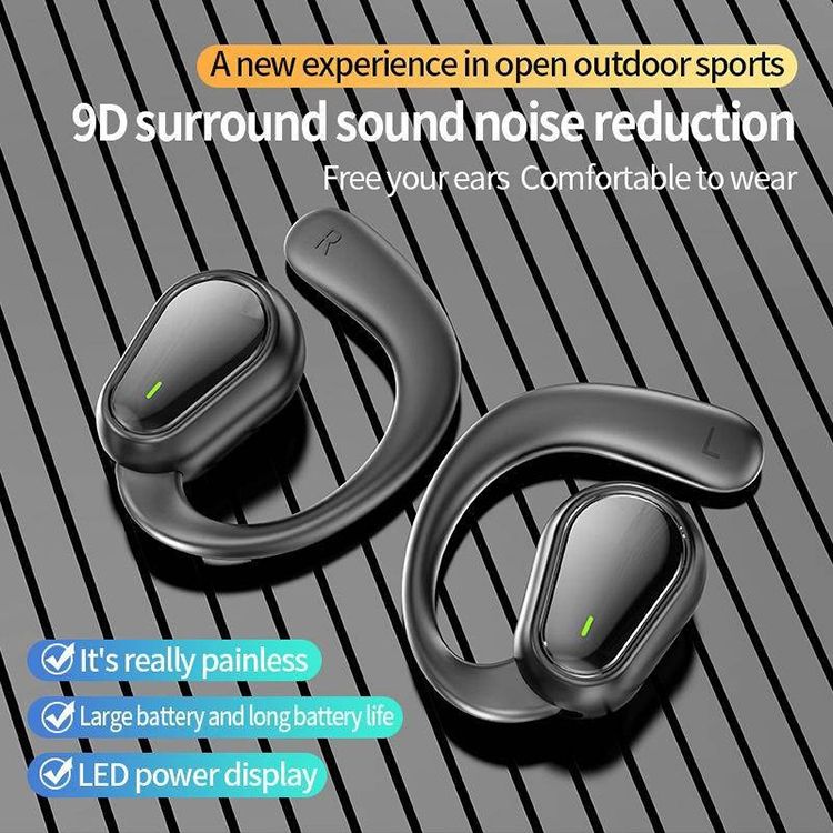 Aloking Wireless Earbuds Pure bass Ear-mounted Bluetooth headset bone conduction non-into-ear OWS open type painless waterproof long battery life wireless Bluetooth headset Bluetooth Earphone Earpods