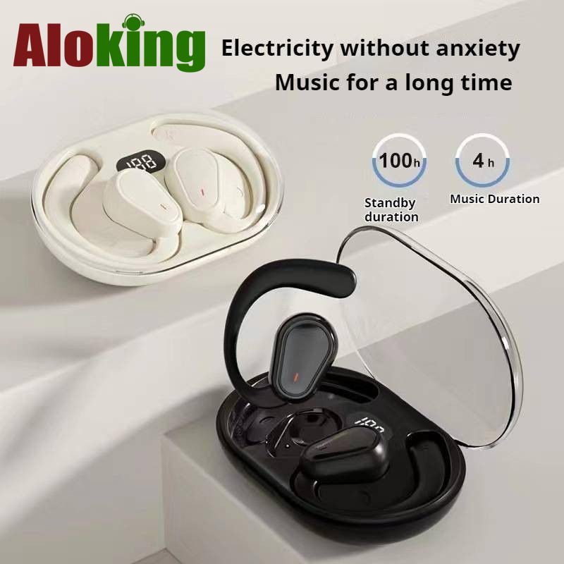 Aloking Wireless Earbuds Pure bass Ear-mounted Bluetooth headset bone conduction non-into-ear OWS open type painless waterproof long battery life wireless Bluetooth headset Bluetooth Earphone Earpods