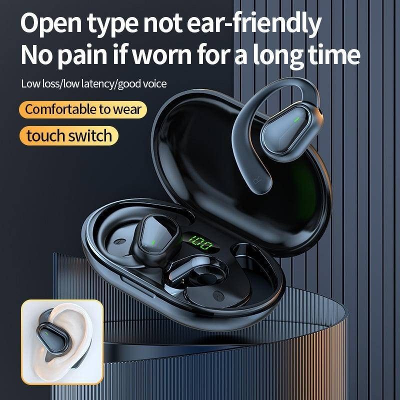Aloking Wireless Earbuds Pure bass Ear-mounted Bluetooth headset bone conduction non-into-ear OWS open type painless waterproof long battery life wireless Bluetooth headset Bluetooth Earphone Earpods