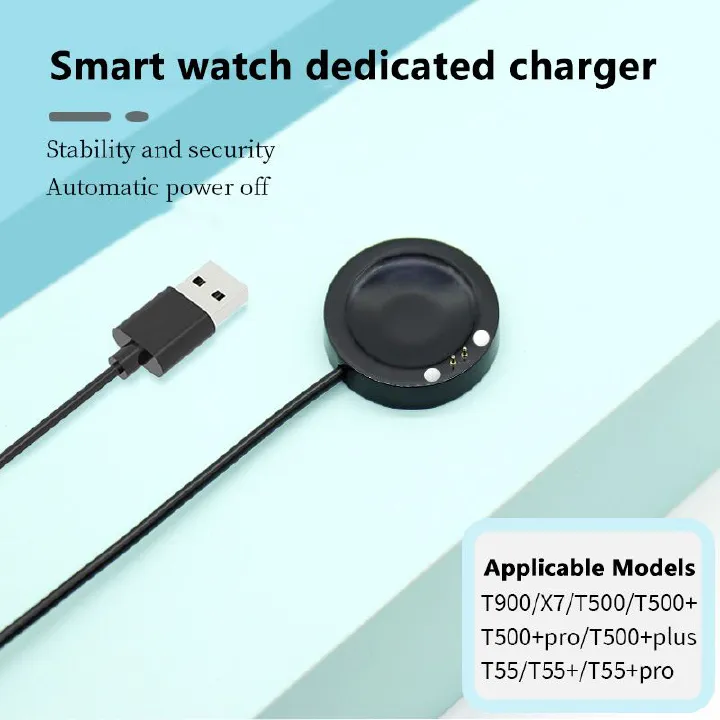 Magnetic charging cable For Smart Watch T500 T55 T900 W66 X7 Wireless charger for T500 smart watch, USB direct charging charger for T500 smart watch Wireless Chargers Wireless Snap Tray Charger