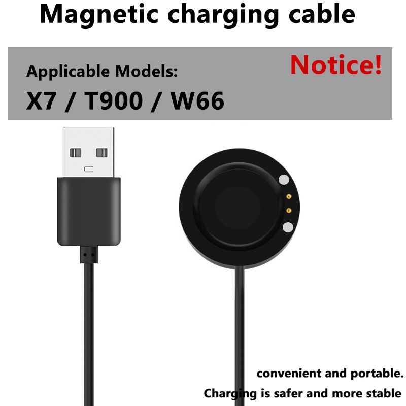 Magnetic charging cable For Smart Watch T500 T55 T900 W66 X7 Wireless charger for T500 smart watch, USB direct charging charger for T500 smart watch Wireless Chargers Wireless Snap Tray Charger