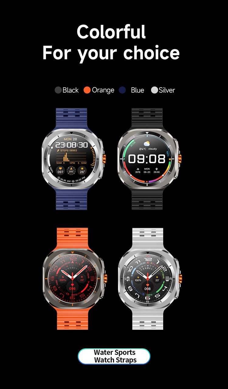 2in1 Z7 Ultra Smart Watch with 2 pcs straps Bluetooth Call Compass Health Fitness Tracker Big Battery Outdoor Sport Watch for Men Smart watch 7 Heart rate monitor Men's smart watch sports smartwatches