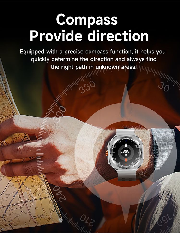 2in1 Z7 Ultra Smart Watch with 2 pcs straps Bluetooth Call Compass Health Fitness Tracker Big Battery Outdoor Sport Watch for Men Smart watch 7 Heart rate monitor Men's smart watch sports smartwatches