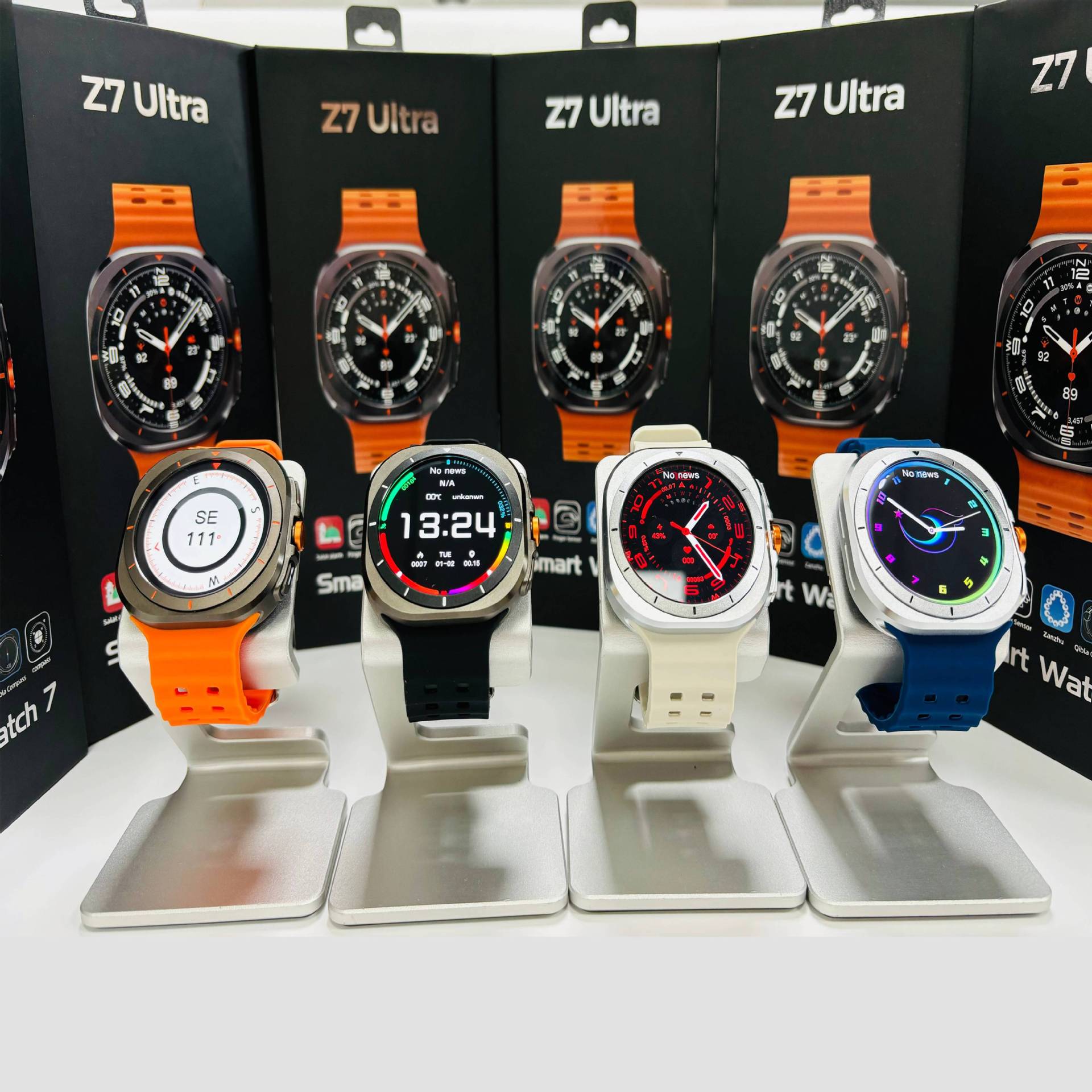 2in1 Z7 Ultra Smart Watch with 2 pcs straps Bluetooth Call Compass Health Fitness Tracker Big Battery Outdoor Sport Watch for Men Smart watch 7 Heart rate monitor Men's smart watch sports smartwatches