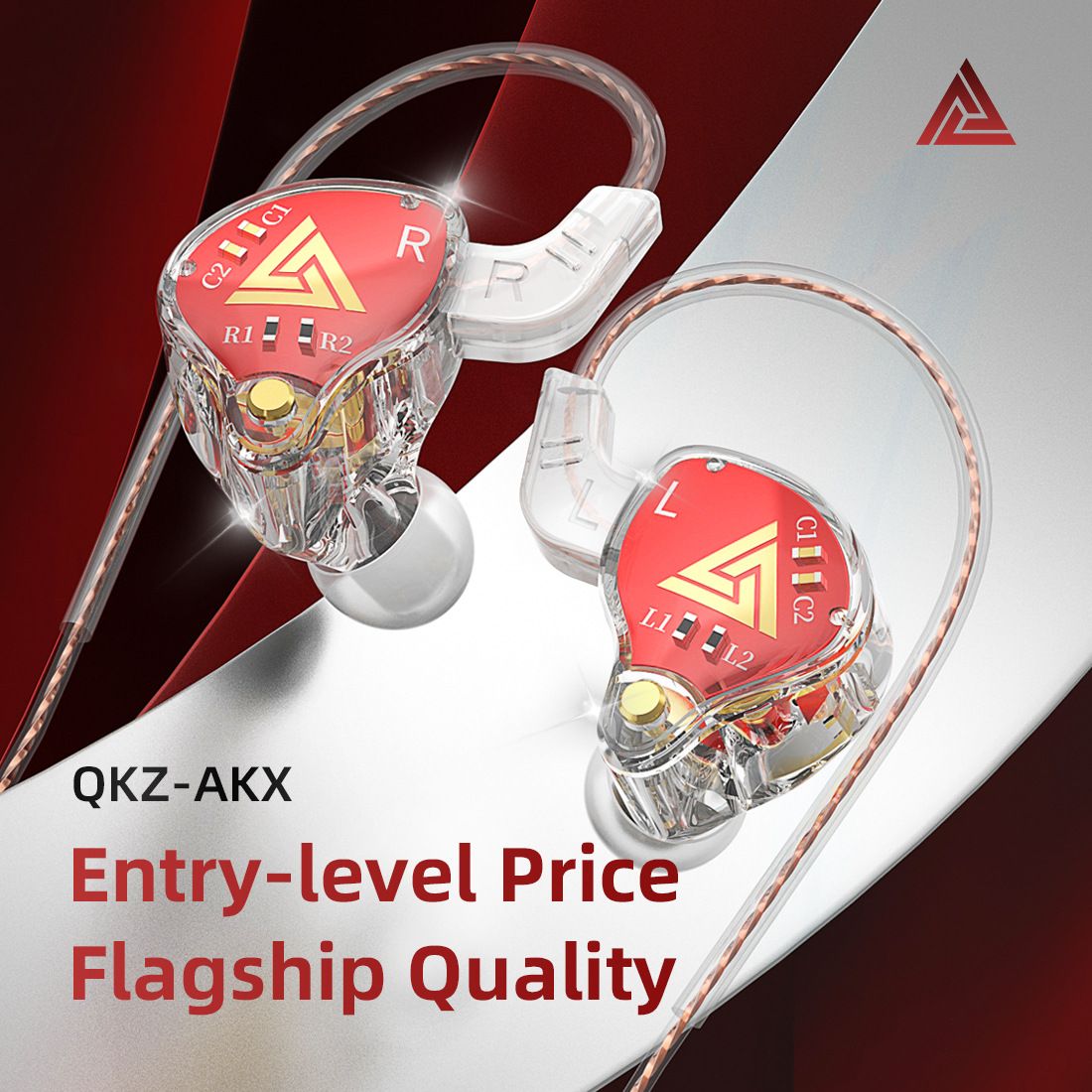 QKZ AKX Wired In Ear Earphones HiFi Sound Monitoring Dynamic Driver Headphone Sports Earphone Wired Earphone with Microphone Music Gaming Earphones