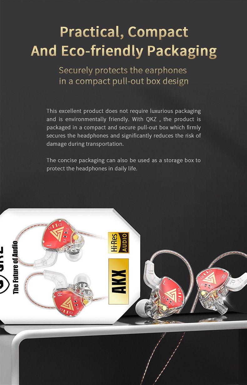 QKZ AKX Wired In Ear Earphones HiFi Sound Monitoring Dynamic Driver Headphone Sports Earphone Wired Earphone with Microphone Music Gaming Earphones