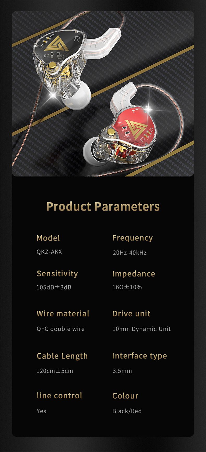 QKZ AKX Wired In Ear Earphones HiFi Sound Monitoring Dynamic Driver Headphone Sports Earphone Wired Earphone with Microphone Music Gaming Earphones