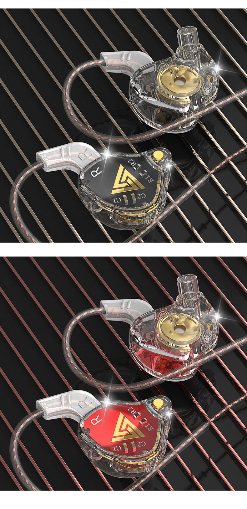 QKZ AKX Wired In Ear Earphones HiFi Sound Monitoring Dynamic Driver Headphone Sports Earphone Wired Earphone with Microphone Music Gaming Earphones