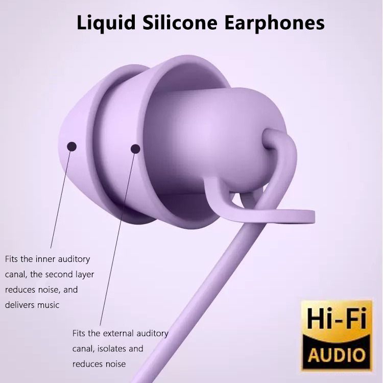 Aloking 3.5mm Plug Line Control In-ear Sleep Earbuds Wired Earphones Wired Control noise Reduction Wired Earphone Wired Control Mini Headphone soft liquid silicone Sleeping earphone Game Wired Headset