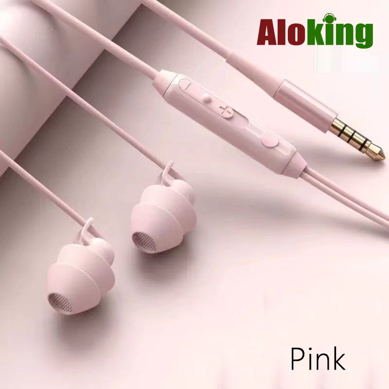 Aloking 3.5mm Plug Line Control In-ear Sleep Earbuds Wired Earphones Wired Control noise Reduction Wired Earphone Wired Control Mini Headphone soft liquid silicone Sleeping earphone Game Wired Headset