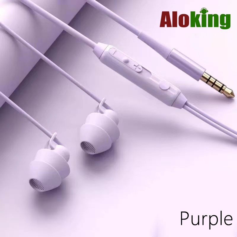 Aloking 3.5mm Plug Line Control In-ear Sleep Earbuds Wired Earphones Wired Control noise Reduction Wired Earphone Wired Control Mini Headphone soft liquid silicone Sleeping earphone Game Wired Headset