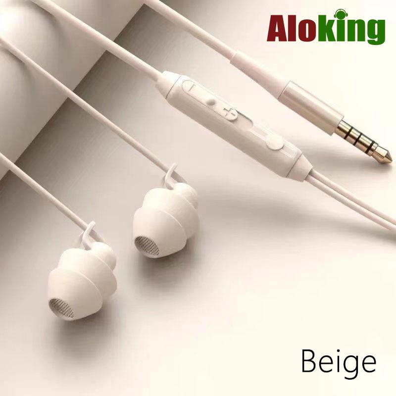Aloking 3.5mm Plug Line Control In-ear Sleep Earbuds Wired Earphones Wired Control noise Reduction Wired Earphone Wired Control Mini Headphone soft liquid silicone Sleeping earphone Game Wired Headset