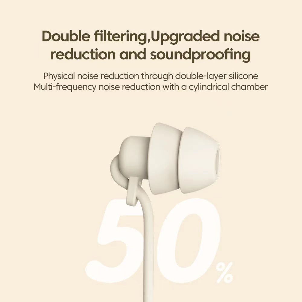 Aloking 3.5mm Plug Line Control In-ear Sleep Earbuds Wired Earphones Wired Control noise Reduction Wired Earphone Wired Control Mini Headphone soft liquid silicone Sleeping earphone Game Wired Headset