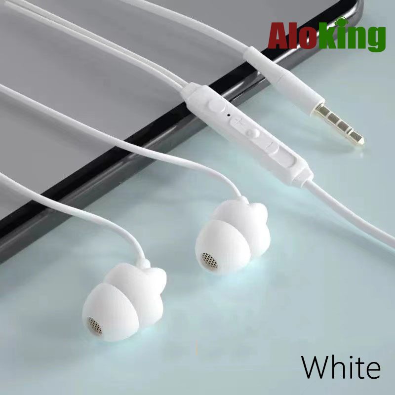 Aloking 3.5mm Plug Line Control In-ear Sleep Earbuds Wired Earphones Wired Control noise Reduction Wired Earphone Wired Control Mini Headphone soft liquid silicone Sleeping earphone Game Wired Headset