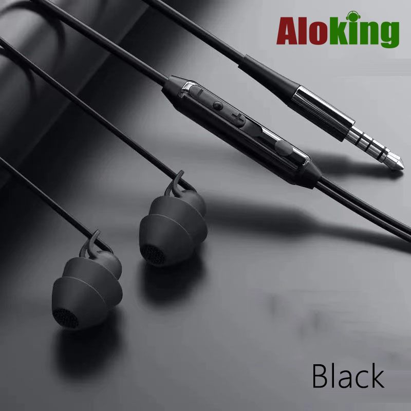 Aloking 3.5mm Plug Line Control In-ear Sleep Earbuds Wired Earphones Wired Control noise Reduction Wired Earphone Wired Control Mini Headphone soft liquid silicone Sleeping earphone Game Wired Headset