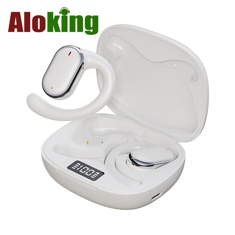 Aloking TWS True Wireless Earphones Bluetooth Earphone Noise Cancelling ENC HIFI Sound Stereo Wireless Earbuds Haging Ear Type Bluetooth Headset Gaming Waterproof Earpods For Sports Bluetooth Headset